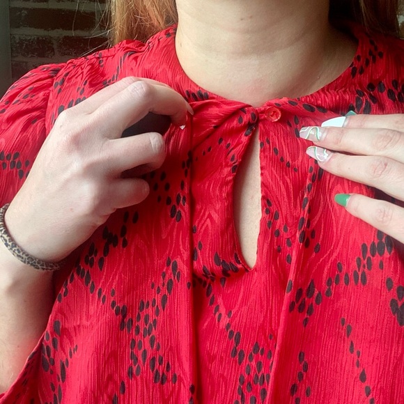 Vintage Liz Roberts red & black blouse - Picture 6 of 9
